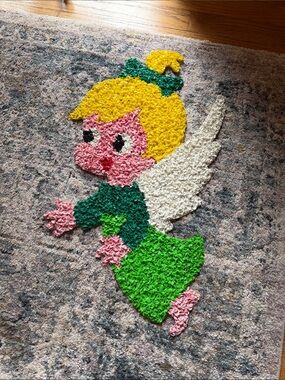 Melted Plastic Popcorn Christmas Green Angel Decor Vintage